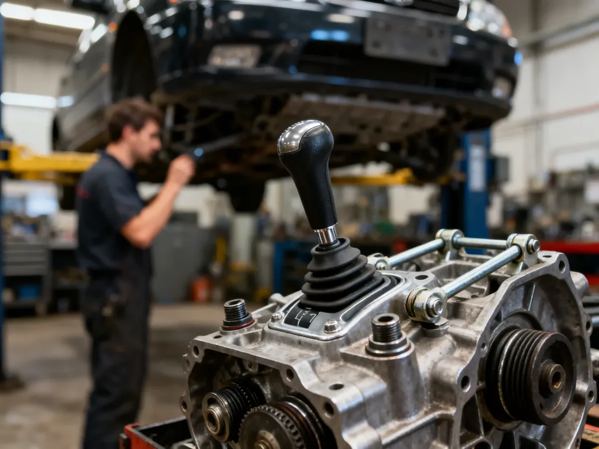 Mechanik sprawdzający mechanizm wybieraka manualnej skrzyni biegów